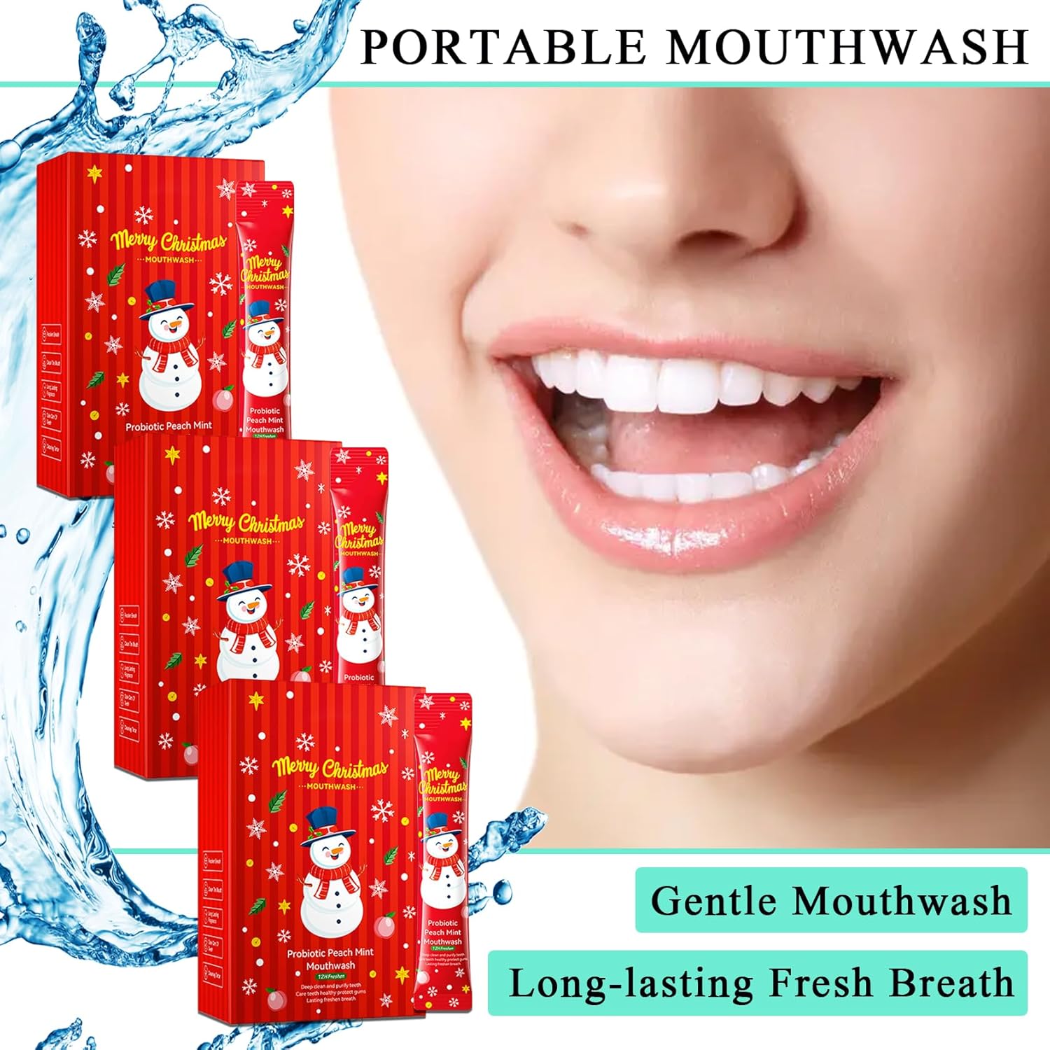 Travel Size Mouthwash,Mini Mouthwash Travel Size Bulk Portable Mouth Wash Set,Individual Small Travel Mouth Wash Packets for Fresh Breath(Pack of 60) A44