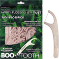 World’s First Eco-Friendly 3-in-1 Dental Floss Pick – Thin Flosser with Foldable Toothpick & Tongue Scraper – 100 Count, Biodegradable, Mint 100 Picks