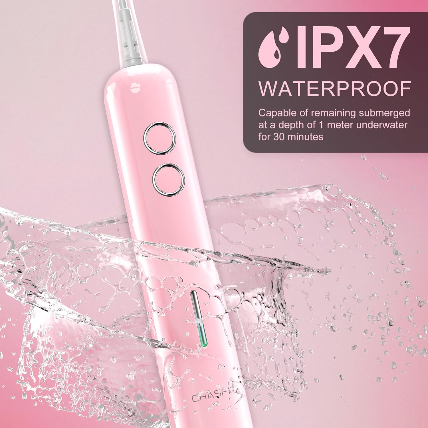 Electric Toothbrush Wave Oscillation & Vibration Sonic Tooth Brush for Adults BASS-Brushing Technique Travel Rechargeable Toothbrushes 4 Soft Bristle Replace Heads IPX7 Gifts for Men Women Pink