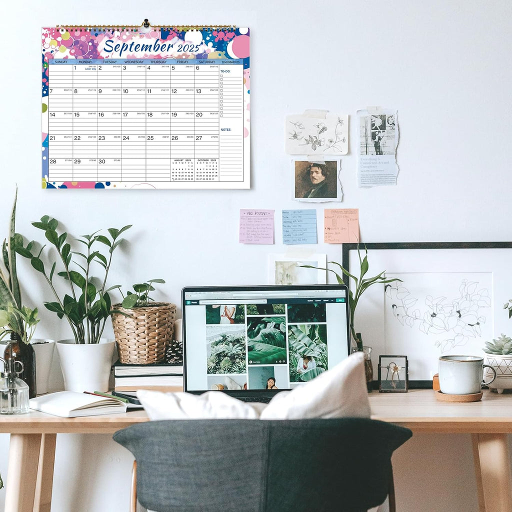 2025-2026 Wall Calendar, Calendar 2025-2026, 18 Month Calendar July 2025 - December 2026, 14.8" X 11.5", Calendar with Twin-Wire Binding, Hanging Hook and Julian Dates (Multi Colorful)