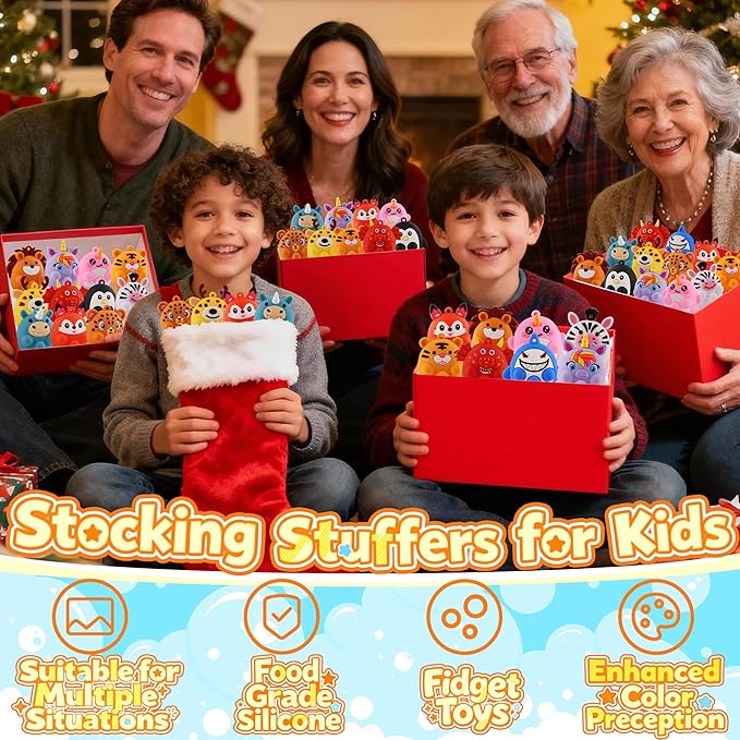 Stocking Stuffers for Kids Toddlers, 12PCS Animal Suction Pop Toys for Age 1 2 3 4 5 6, Airplane Car Travel Activities Essential, Birthday Gifts for Boys Girls 3 4 5+ Year Old, Bath Toys for Toddlers