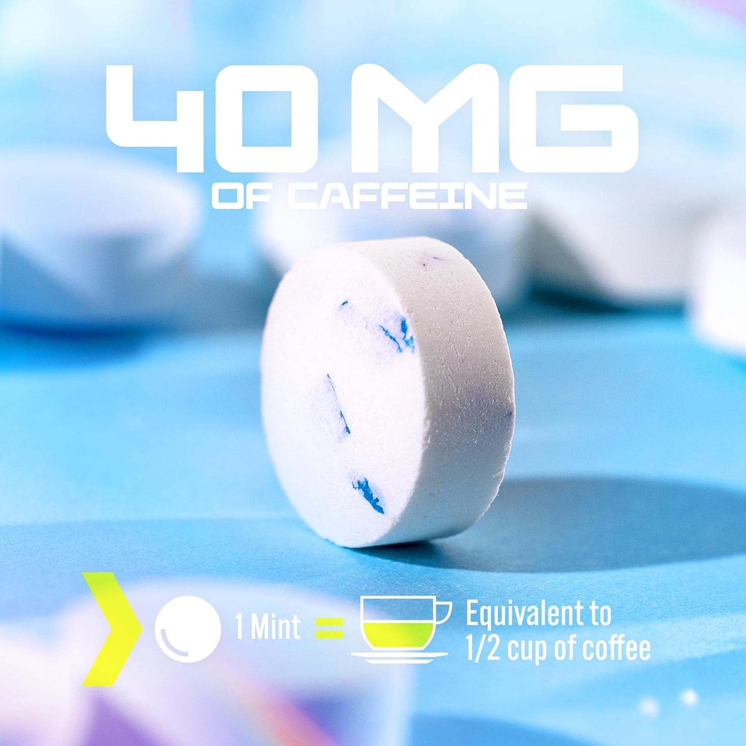 POWR Energy Mints - 24 Mints, 40mg of Caffeine Per Mint, Sugar Free, Zero Calories, No Aspartame - Pre-Workout, Cycling, Running, Endurance - Focus & Energy