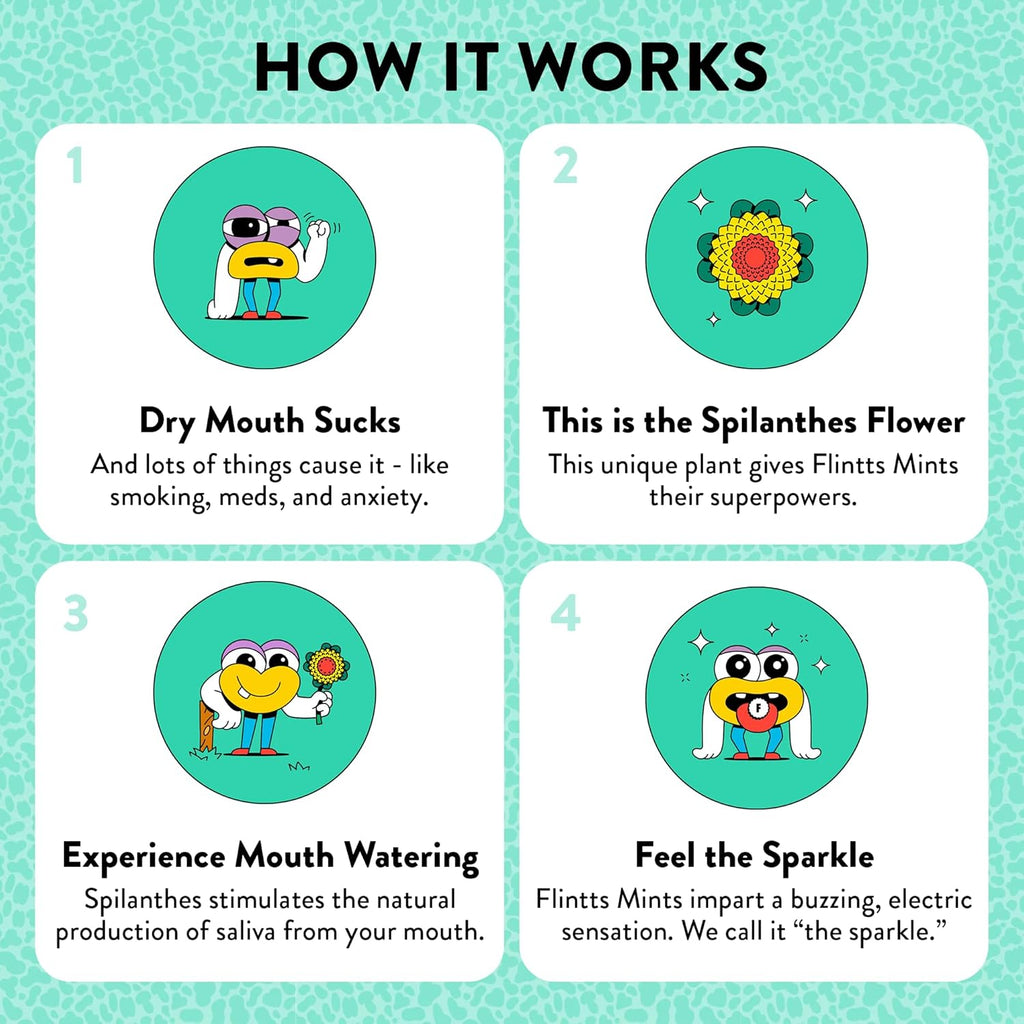 Flintts Mints Lemon Stash – Sugar Free Mouthwatering Mints for Dry Mouth Relief & Freshness – Vegan Oral Health Support with Sparkle Effect – Pocket Travel Saliva Substitute, Lozenges Alternative, 2 Refill Packs