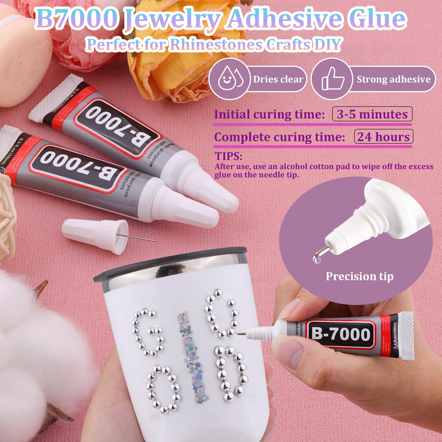 13500Pcs Flatback Pearls for Bedazzling (Silver) with 3Pcs B7000 Jewelry Glue, Assorted Size 2/3/4/5/6/8/10mm Half Pearl, Bedazzling Gems for Crafting Clothing Tumbler Shoes Embellishment Nail Art