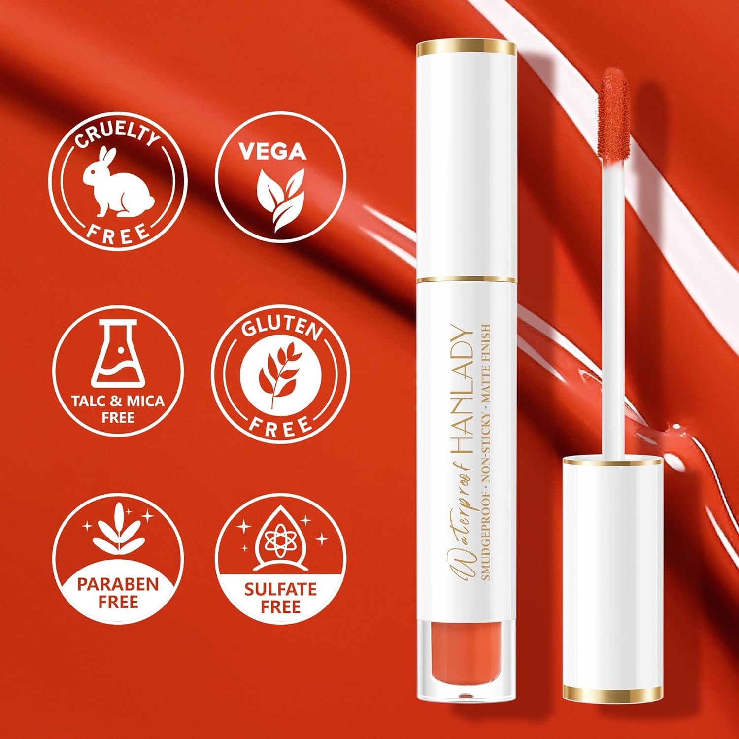 Orange Lipstick Long Lasting Lipsticks for Women Pigmented Smudgeproof Transferproof Vegan Cruelty Free Lip Makeup, A51 In Love