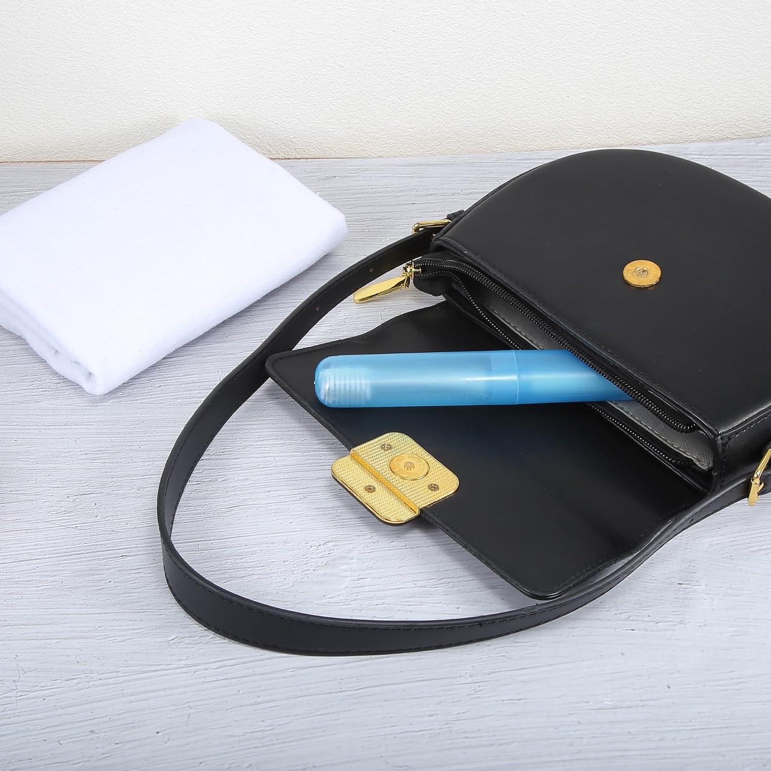 VOCOSTE 2 Pcs Toothbrush Travel Case, Plastic, Lightweight, Blue, 7.48"x1.06"