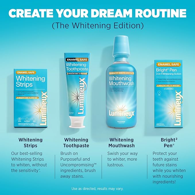 Lumineux Teeth Whitening Toothpaste 3 Pack Peroxide Free Enamel Safe for Sensitive Whiter Teeth, Fluoride Free, No Alcohol, Artificial Colors, SLS Free Dentist Formulated - 3.75 Oz