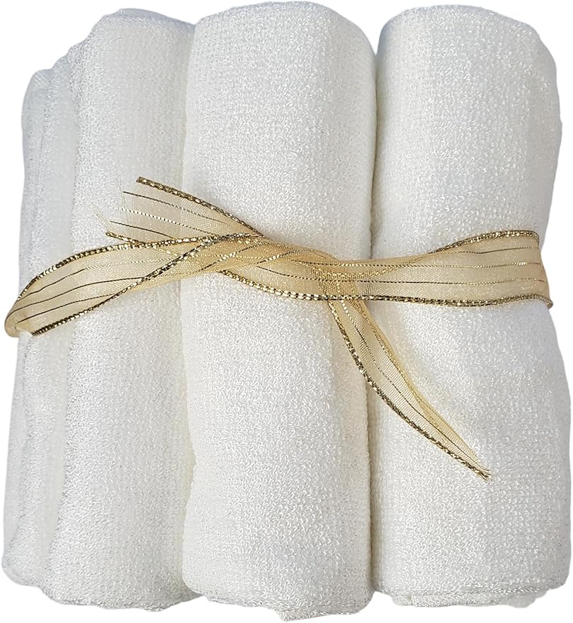 Baby Washcloths, Made from 100% Viscose from Bamboo - Ultra Soft Absorbent Newborn Bath Face and Body Towels - Reusable Baby Wipes for Delicate Skin, Make-Up Remover 10" x 10" - 6 Pack, White