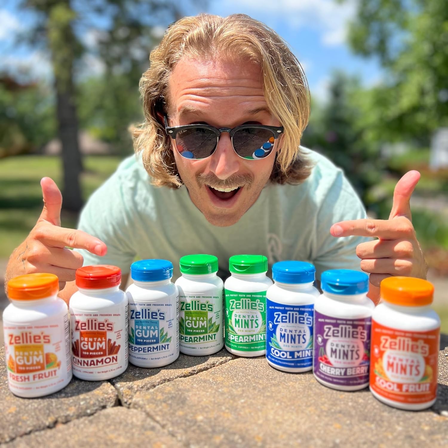 Zellie's | 100% Xylitol Peppermint Chewing Gum | No Aspartame, Gluten Free, Vegan & Kosher (100 Count - Pack of 1)