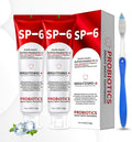 2PCS SP 6 Toothpaste for Teeth Brightening & Fresh Breath, 6 Probiotics Formula for Gum Health, Fluoride-Free, Mint Fresh Flavor, 4.9 oz (3, Mint)