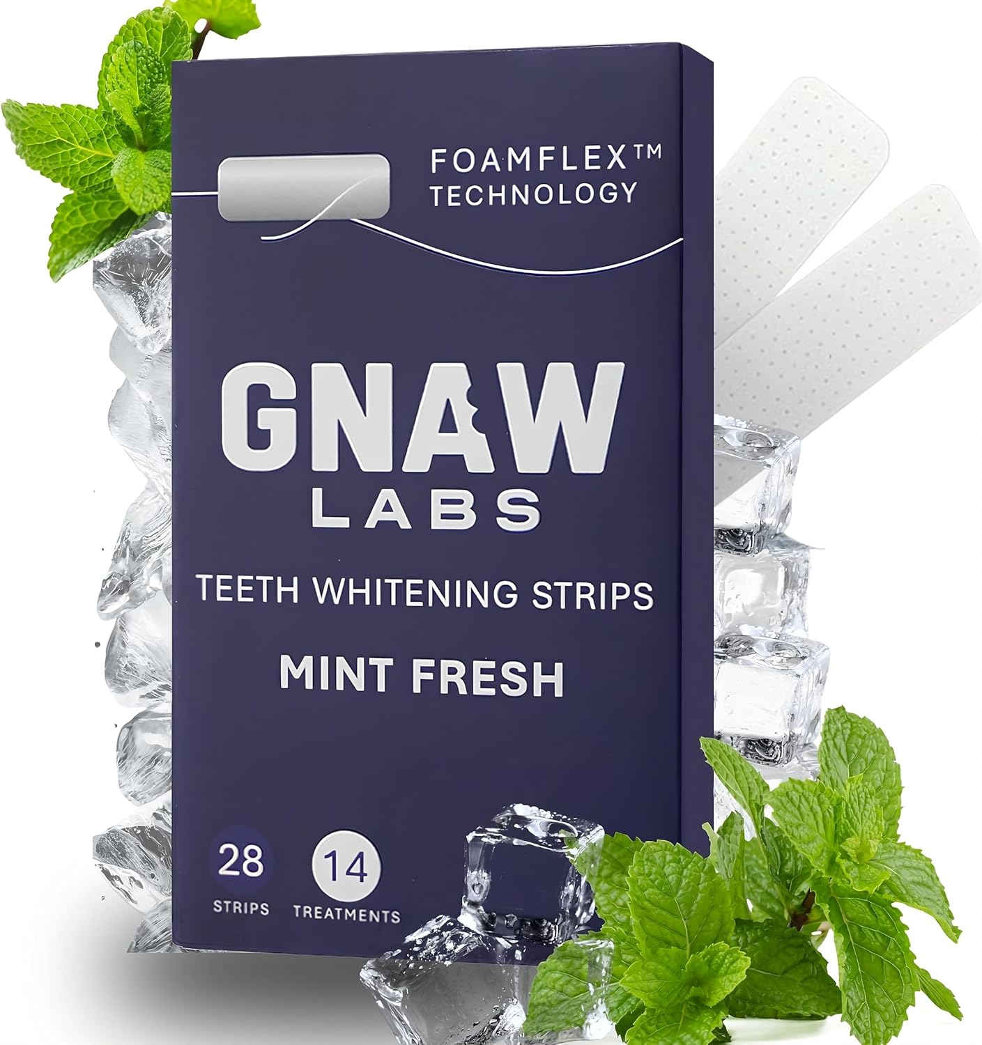 Teeth Whitening Strips for Men – Mint Fresh | 14 Treatments | Enamel Safe Hydrogen Peroxide Formula with Mint | FoamFlex™ Technology | No Sensitivity, Professional Whitening Kit.