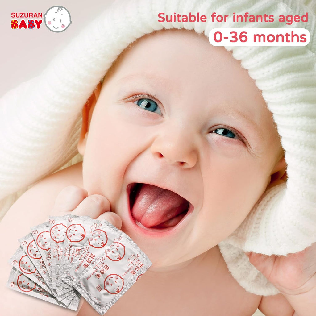 Mouth Wipes Cotton Pure Water, Finger Toothbrush Unscented Sensitive, Lint Free, Baby Oral Care for Gums, Teeth and Tongue Cleaning, Individually Wrapped 30 Packs