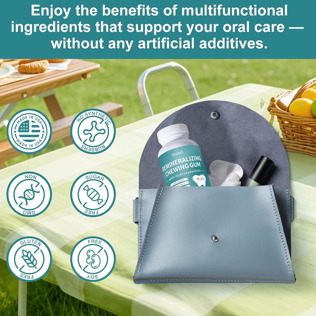 Remineralizing Chewing Gum with Nano-Hydroxyapatite – Sugar-Free Mastic Mint – Enamel Protection, Fresh Breath & Oral Health, Long-Lasting Flavor – 60 Pieces