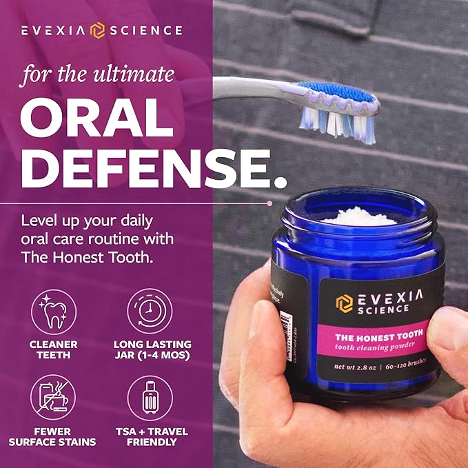 The Honest Tooth - Natural Tooth Cleaning Powder | Enamel-Friendly Baking Soda Formula | Whitens & Brightens Smile | SLS-Free, Plant-Based Oral Care, 2.8 oz