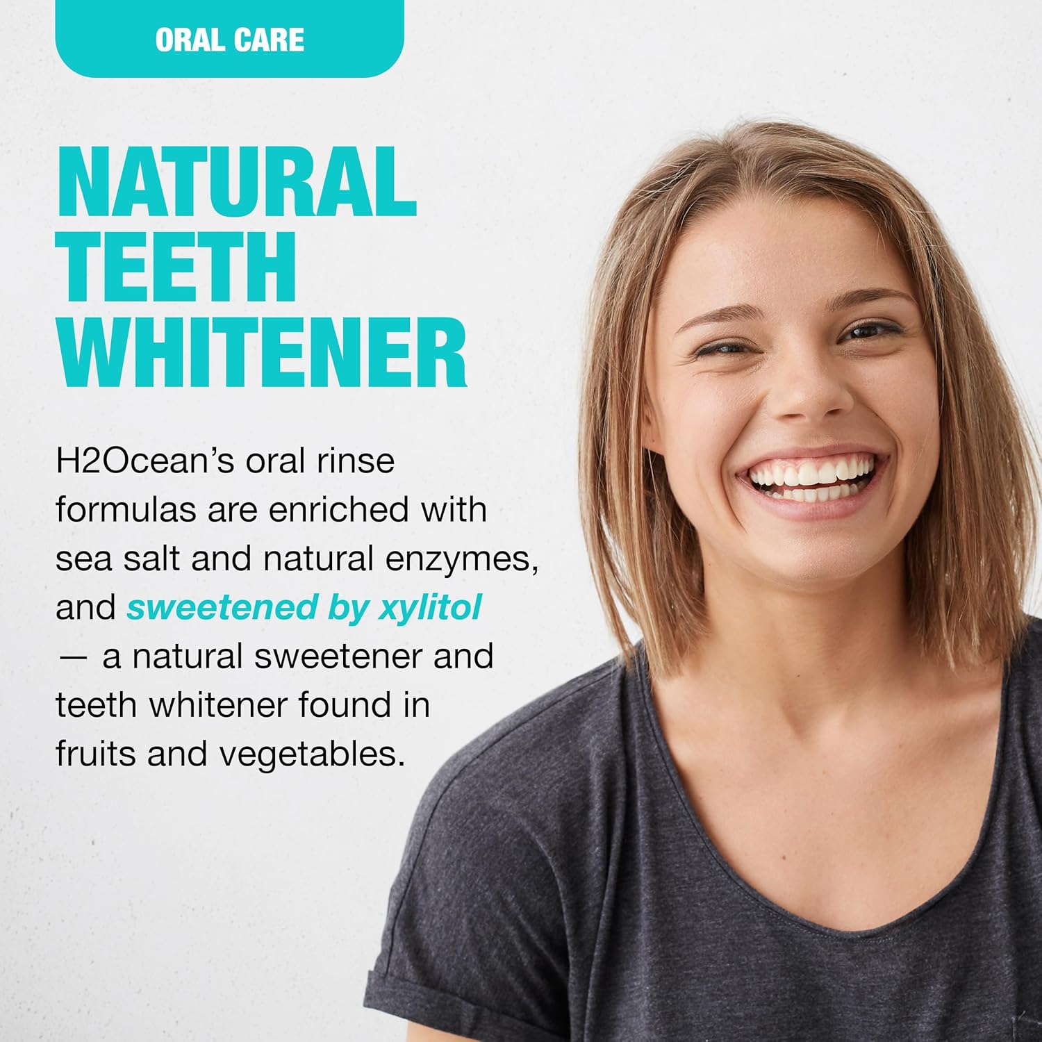 H2Ocean Healing Rinse Natural Sea Salt Oral Care Arctic Ocean Mint 8oz + 16oz