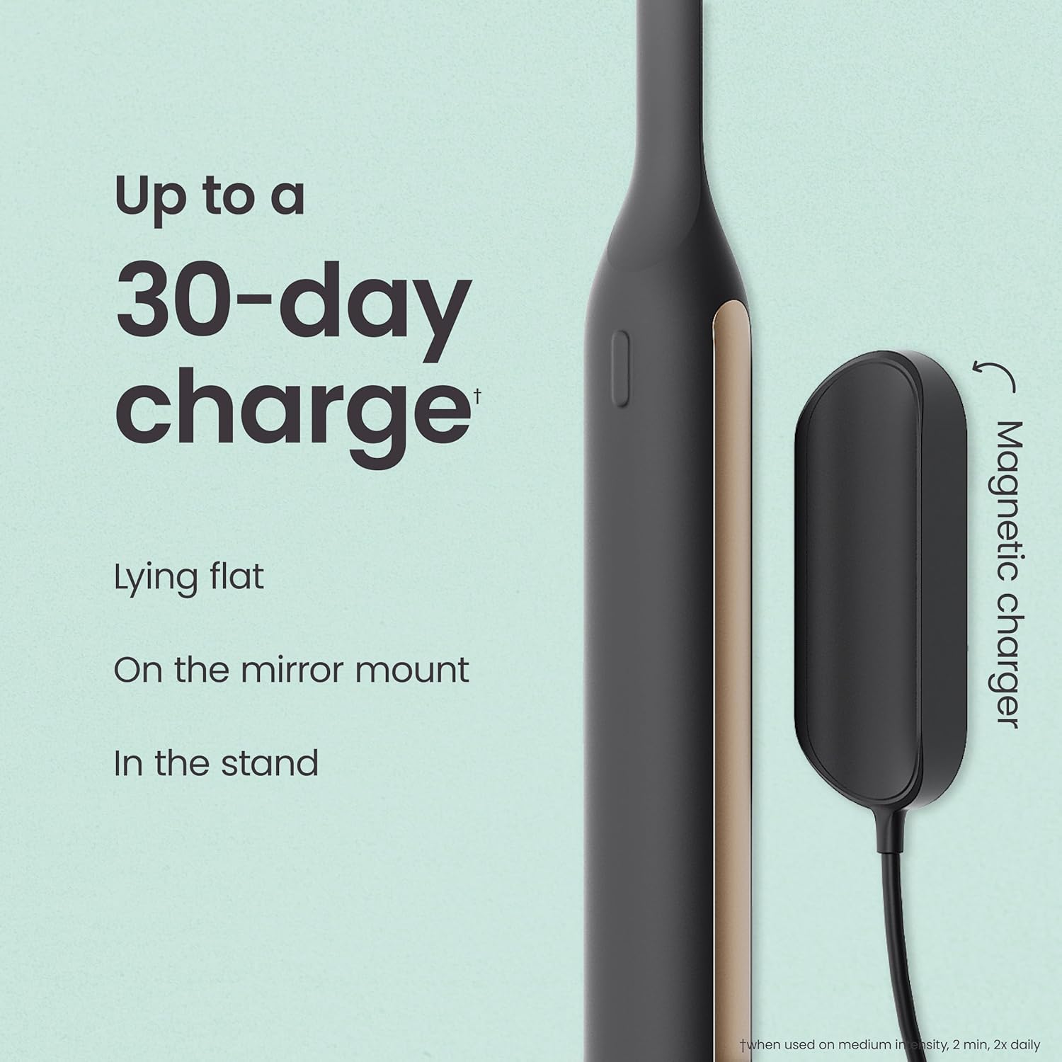 Quip Ultra Next Generation Smart Toothbrush - Timed Electric Toothbrush with Case - Replaceable Brush Head, Soft Bristles, Silicone Handle, 30-Day Battery Life - Travel Toothbrush - Eclipse