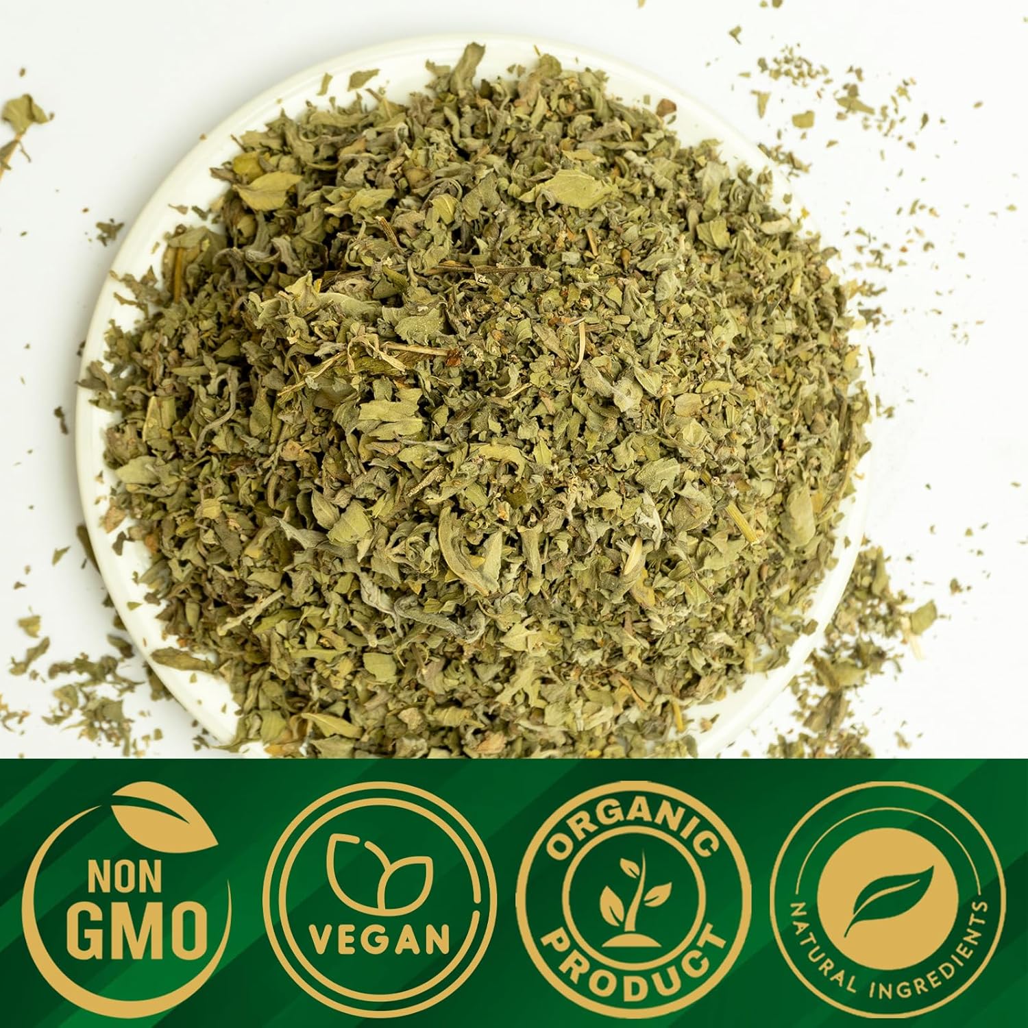 Cure Wid Pure Dried Peppermint Leaves 1lb Cut & Sifted Organic Peppermint Tea Loose Leaves,Fresh & Fragrant Mint Tea Non-Irradiated Caffeine-Free Herbal Tea - Eco-Friendly Resealable Pack te de menta