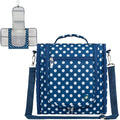 PAVILIA Extra Large Toiletry Bag Travel Bag for Women Men, Hanging Cosmetic Organizer, Water Resistant Makeup Bag for Accessories Toiletries, Travel Essentials Kit (Navy Polka Dot)