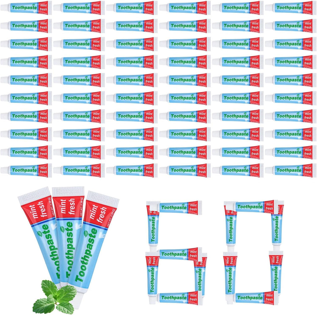 0.28oz Small Toothpaste Travel Size Bulk,Mini Toothpaste Travel,Mint Scent TSA Compliant for Hotel Camping Gym Office School Homeless 60