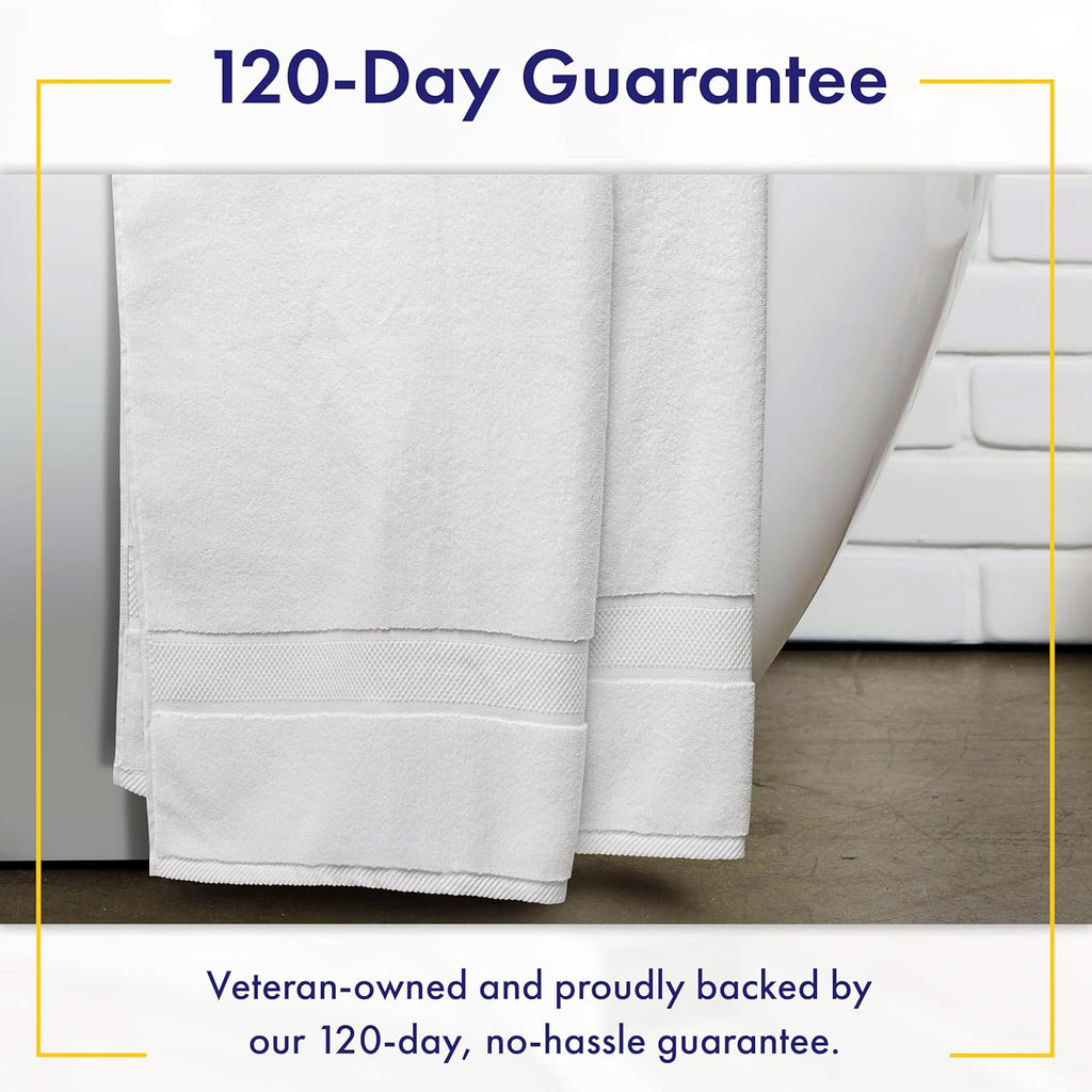 100% Organic Zero-Twist Cotton Towels - GOTS Certified Luxury Bath Towels - Ultra Soft & Plush 700GSM Long-Staple Cotton - 6 Piece Towel Set (White)