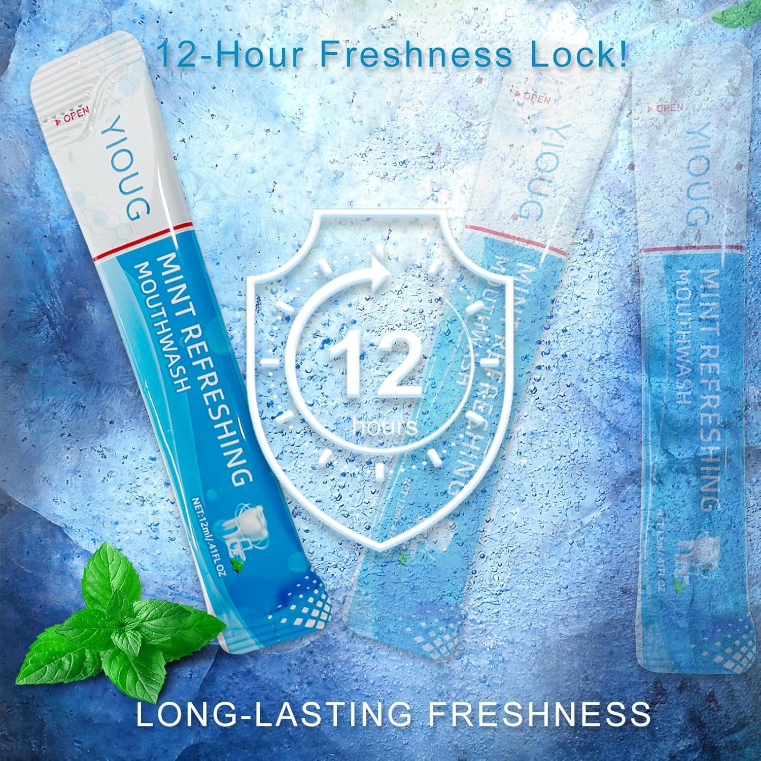 Portable Travel Mouthwash Packets – 20 Count Mint Oral Rinse Strips in Reusable Box, Alcohol-Free Single-Use Mouth Freshener for On-The-Go, Office, Airplane & Road Trips