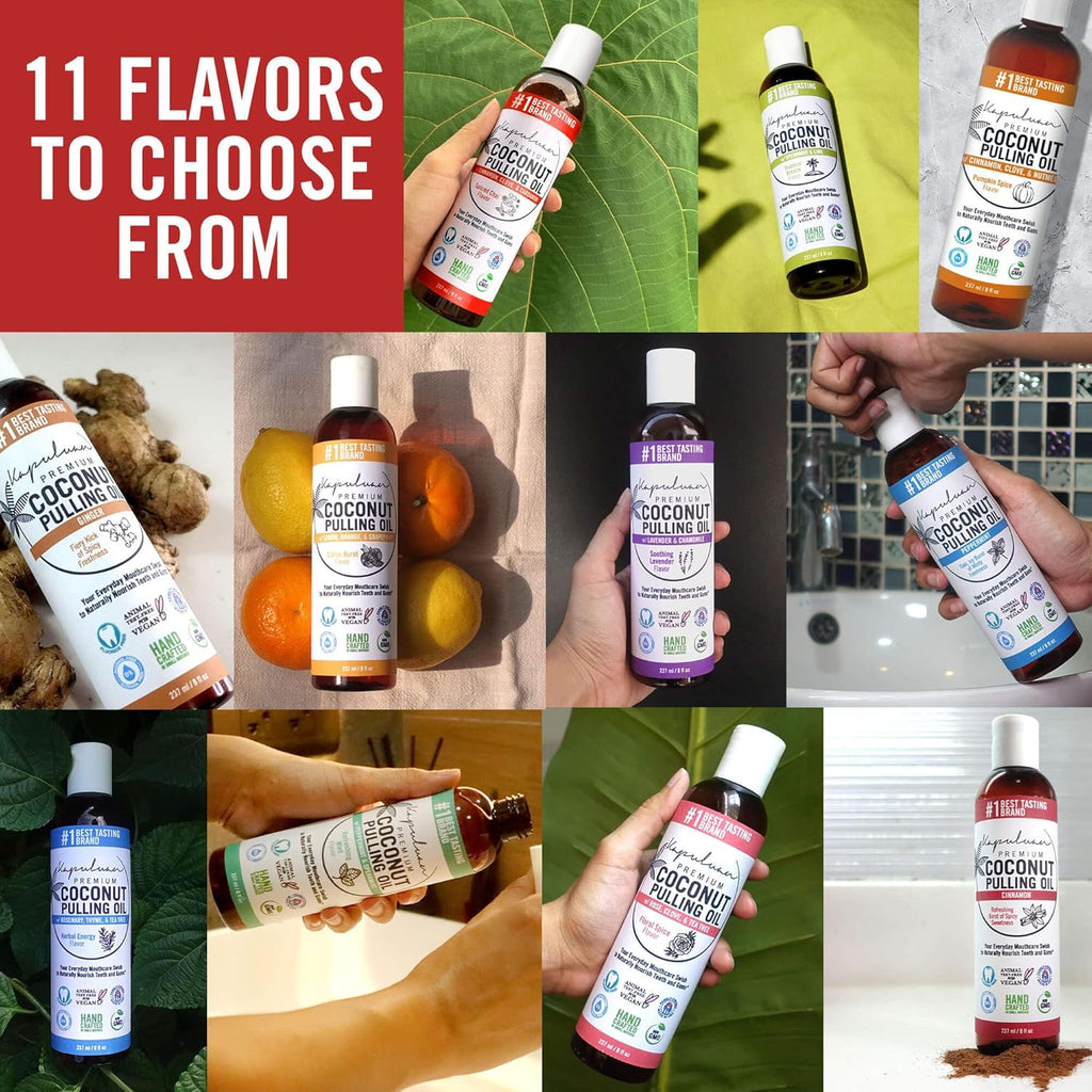 Kapuluan Coconut Pulling Oil for Teeth and Gums Mouthwash, 100% Pure and Natural, Non-GMO, Ayuverdic (Peppermint and Spearmint)