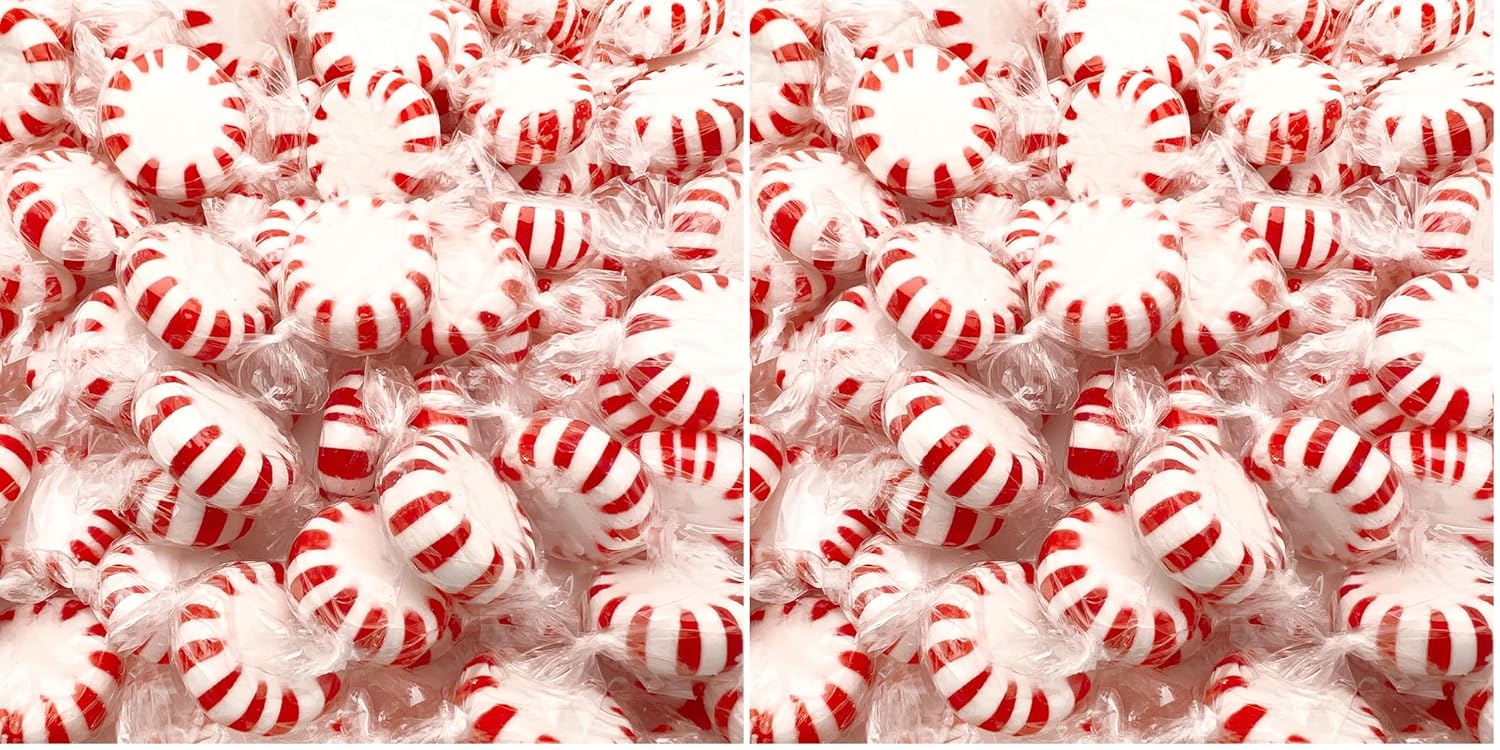Starlight Peppermint Hard Candy | Bulk 2 Pounds | Individually Wrapped Mints | Refreshing Peppermint Candies (Pack of 2)