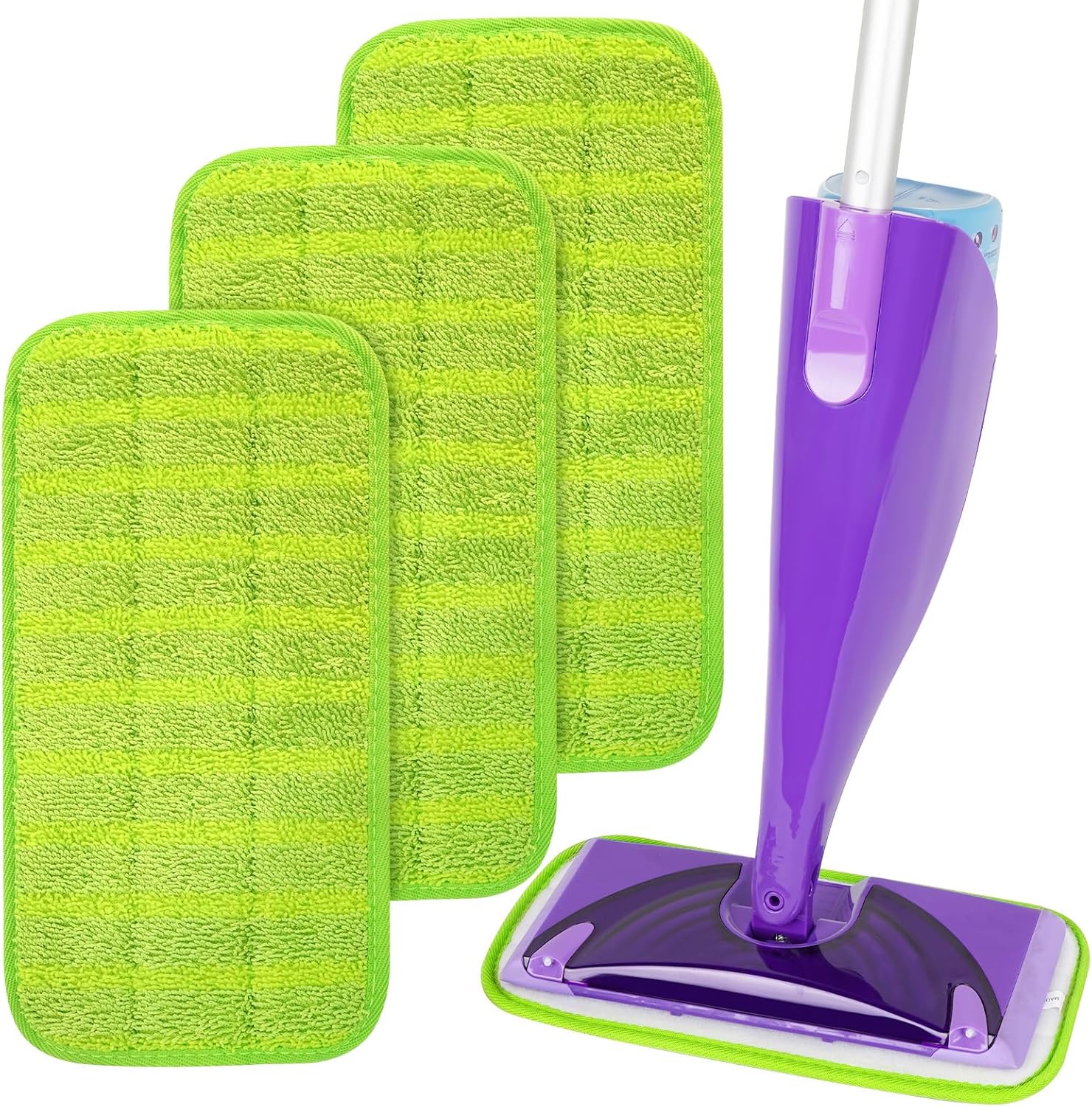 3 Pack Reusable Mop Pads for Swiffer WetJet Mops, Wet Jet Pads Refills, 12 inch Washable Microfiber Mop Pads Up to 200+ Floor Cleaning for Floor Cleaning Wet Dry Use for Any Floor Types