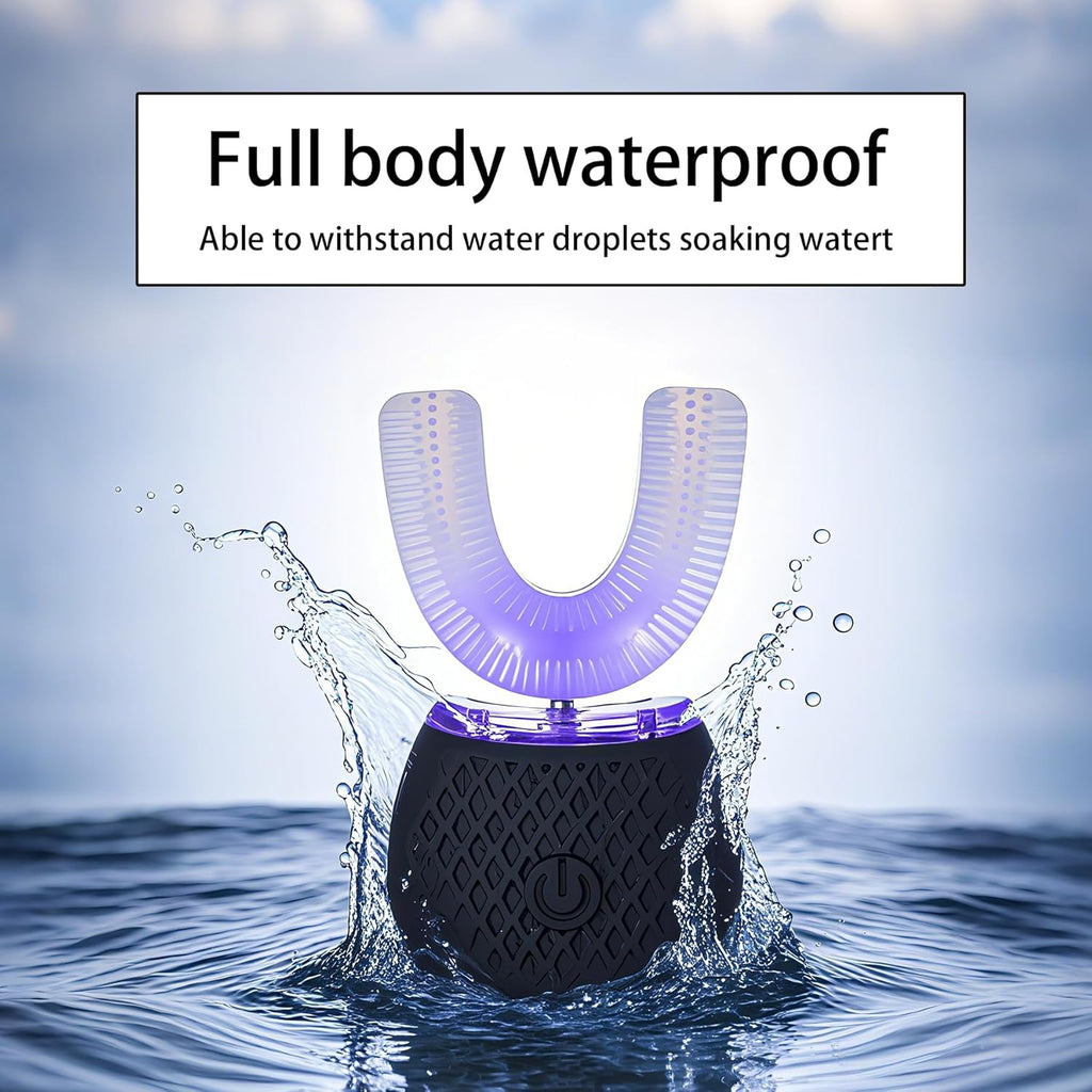 Automatic Toothbrush for Adults - Ultrasonic Electric Toothbrush 30s Timer, Soft Bristles, Wireless Charging Washable Portable for Travel & Home Use Dual-use (Black, Adult)