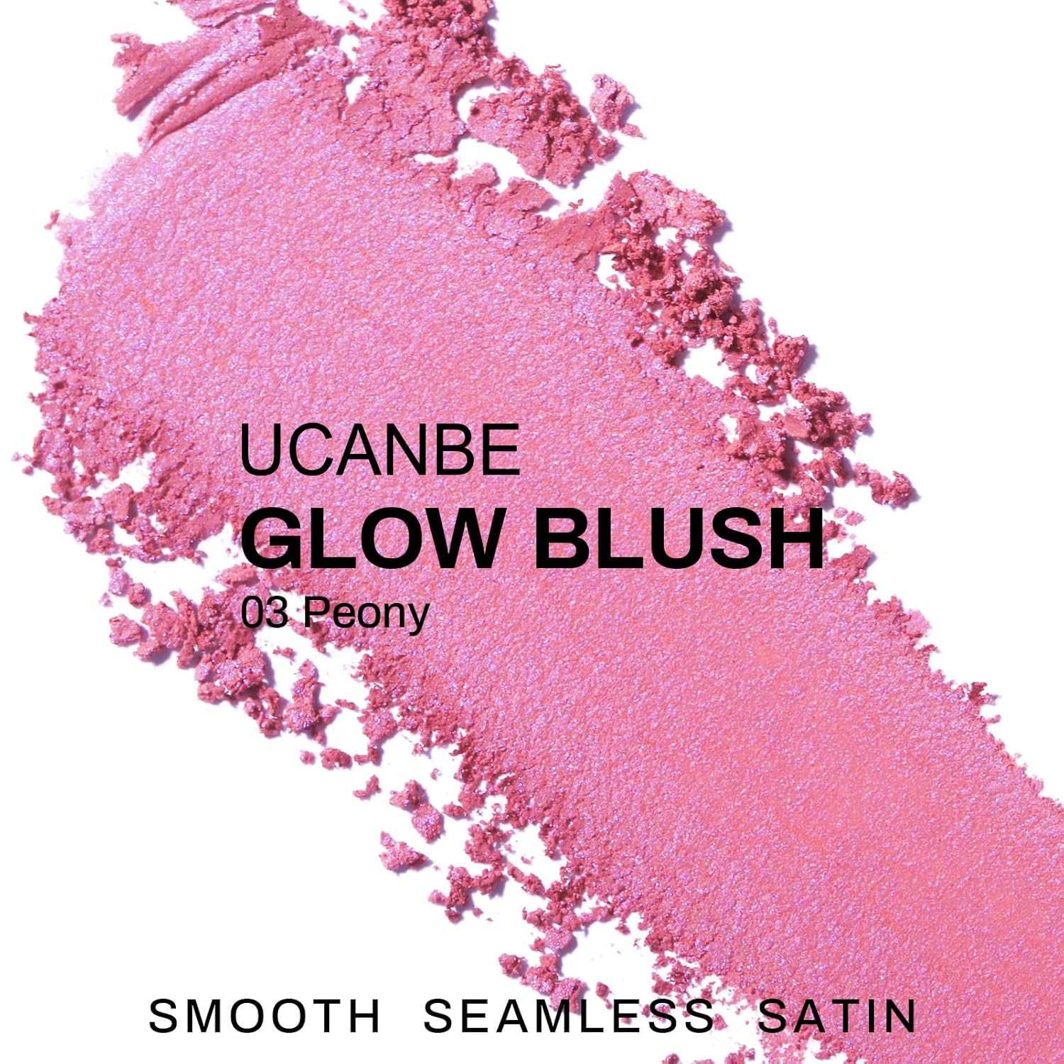 UCANBE Baked Blush for Cheek, Glow Blushing Palette - Seamless Silky Blendable Powder Blush Makeup Palette, Delivering Long Last Natural Ruddy Complexion, 03 Peony