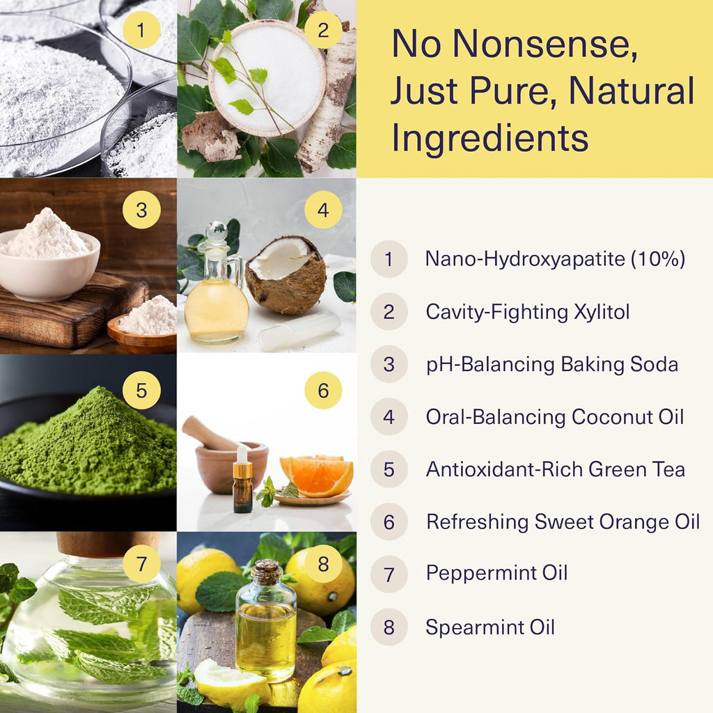 ELIMS Travel Size Nano Hydroxyapatite Toothpaste Fluoride Free - Xylitol Remineralizing Toothpaste for Whitening Sensitive Teeth - Orange Pineapple Mint Toothpaste for Adults & Kids 1oz