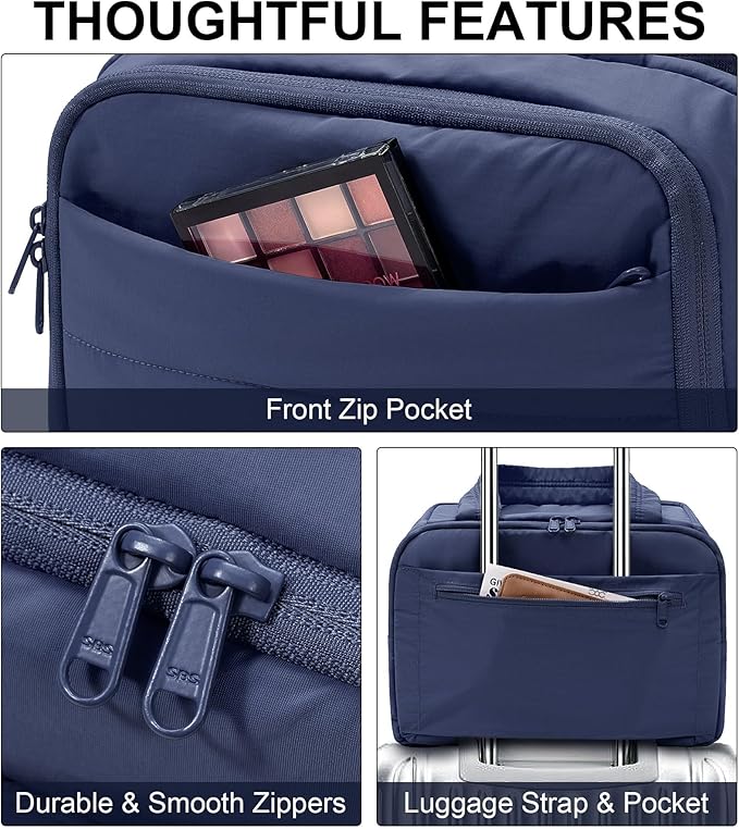 Travel Toiletry Bag, Lightweight Wide-open Large Puffy Toiletry Bag for Women, Quilted Makeup Bag Organizer Water-resistant Cosmetic Bag with Handle for Toiletries, Essentials, Accessories