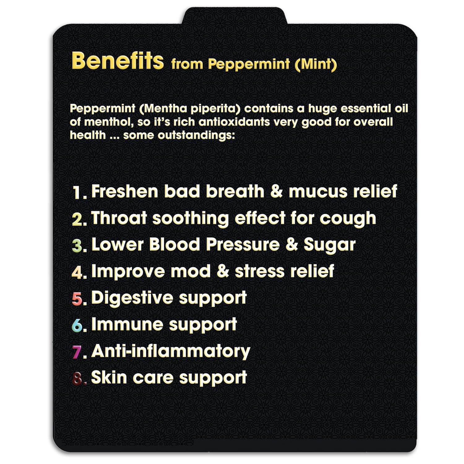 Peppermint (Mint) Tea Bags Pyramid with String - Strong Taste of Menthol - Throat Soothing for Cough & Mucus Relief, Freshen Breath, Digestive Support - Premium Peppermint Leaves (Mentha Piperita)