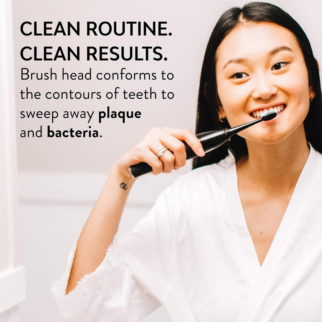 TAO Clean Umma Diamond Sonic Toothbrush Replacement Heads (3-Pack) – Replacement Heads for the TAO Clean Electric Toothbrush and Docking Station, Black