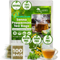 TOG999 100 Tea Bags Relieves Constipation Natural Tea, Blend of Senna Leaves - Peppermint - Licorice - Fennel, 100% Natural Ingrendients, Hand-made Herbal Tea, No Sugar, No Caffeine, No Gluten, Vegan.