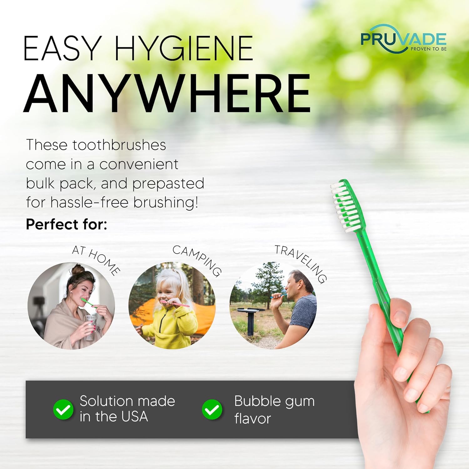 144 Pack Disposable Toothbrushes with Toothpaste Built in - Prepasted Toothbrushes Individually Wrapped - Single Use Waterless Tooth Brush with Soft Bristles - Bubblegum Flavor/Kids