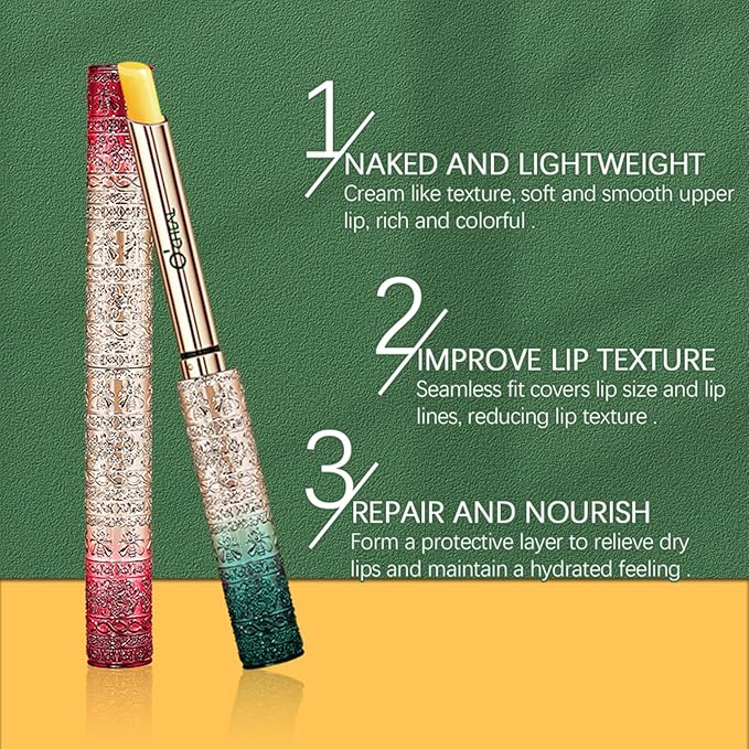 O'CHEAL Color-changing Lip Balm Waterproof Long Lasting Lip Makeup Gloss Lip Balm Long Lasting Moisturizing Lipstick (Pack of 2