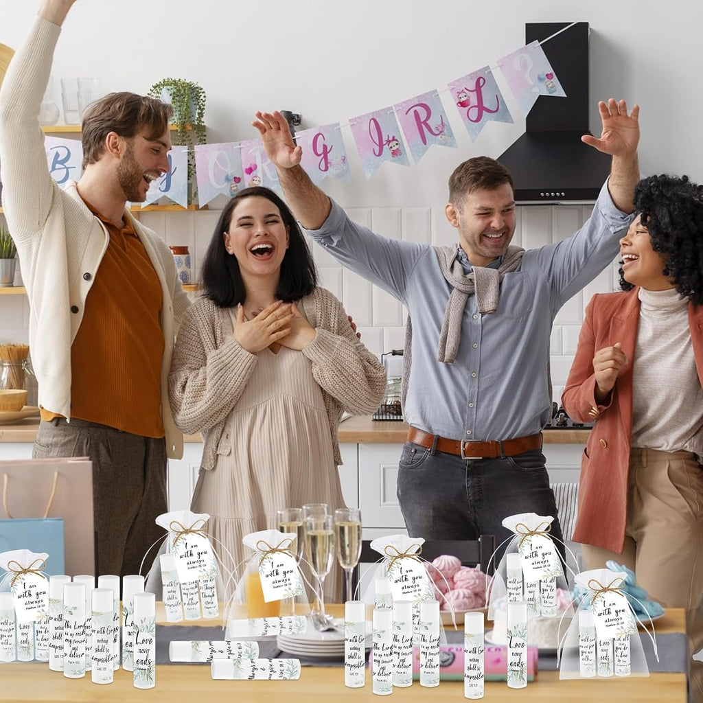 50 Pcs Bible Verse Lip Balm Bulk Christian Gifts for Women Faith Religious Inspirational Party Favors Catholic Group Thanksgiving, Christmas Gifts Moisturizing Lip Care for Friend Teacher Worker