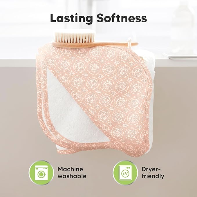 KeaBabies Hooded Baby Towel for Newborn - Viscose Derived from Bamboo Large Baby Bath Towels with Hood for Boys, Girls, Toddler, Extra Absorbent & Soft Newborn Bath Essentials (Crystal, Regular)