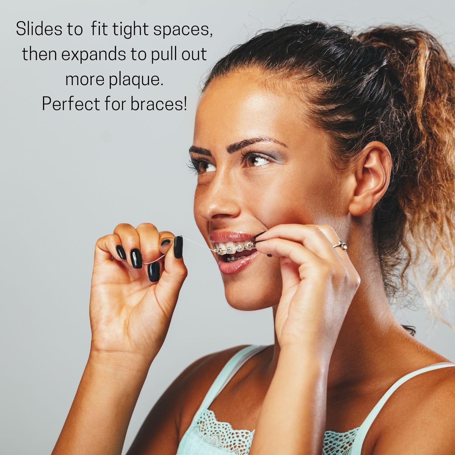 Expandable Dental Floss 3 Pack I Plastic-Free Dispenser I 50 Meter / 164 feet per Pack I Gentle Glide for Effective Cleaning I Mint Flavor