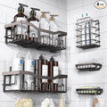 EUDELE 5-Pack Rustproof Stainless Steel Shower Caddy – No Drill Adhesive Bathroom Organizer with Large Capacity, Spacious Shower Shelves for Inside Shower, Kitchen & Home Decor Storage-XL Size