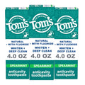 Tom's of Maine Whiten Plus Deep Clean Whitening Toothpaste, Natural Whitening Toothpaste with Plant-Based Cleansers, Enamel Safe, Whitens Without Causing Sensitivity, Spearmint, 4.0 Oz (Pack of 3)