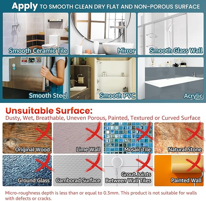 TAILI Patented Suction Cup Toothbrush Holder, Stainless Steel Anti-Puddling Toothbrush Shower Holder, No Drilling Removable Organizer for Bathroom Toothpaste, Razor, Kitchen and Office Items, White