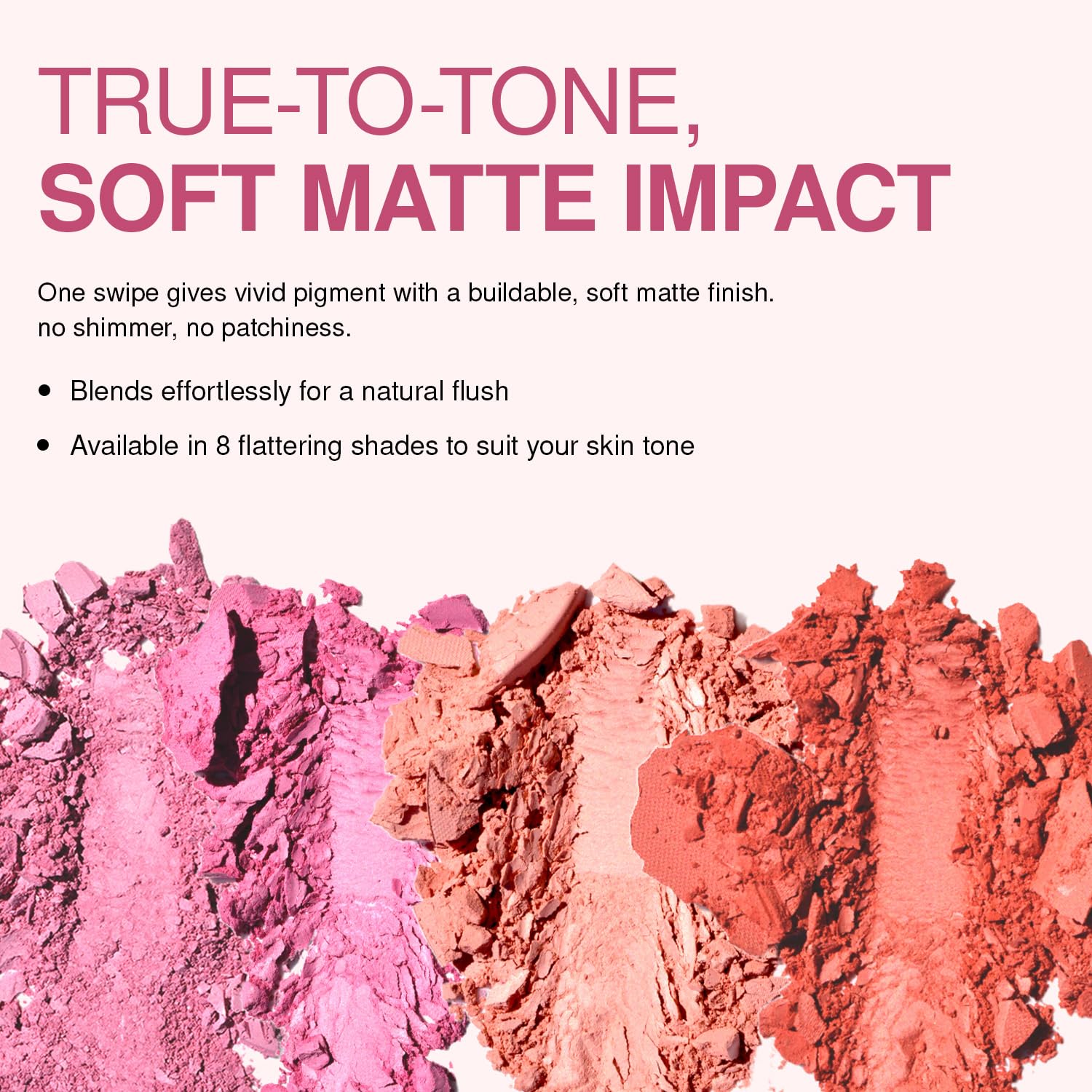 Palladio Matte Blush, Brushes onto Cheeks Smoothly, Soft Matte Look and Even Finish, Flawless Velvety Coverage, Effortless Blending Makeup, Flatters the Face, Convenient Compact, Berry Pink