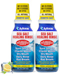 H2Ocean Healing Rinse Natural Sea Salt Oral Care - Mouth Rinse for Oral Care - Great for Piercings, Sore Throats & Gum Health - Alcohol- & Fluoride-Free Mouthwash - Lemon Ice, 8 oz (Pack of 2)
