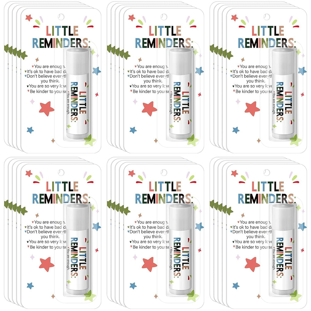 30 Pack Christmas Employee Appreciation Gift Lip Balms Bulk Staff Teacher Team Volunteer Thank You Gift Thanksgiving Christmas Appreciation Party Favor for Women Men(Little Reminders,Colorful)