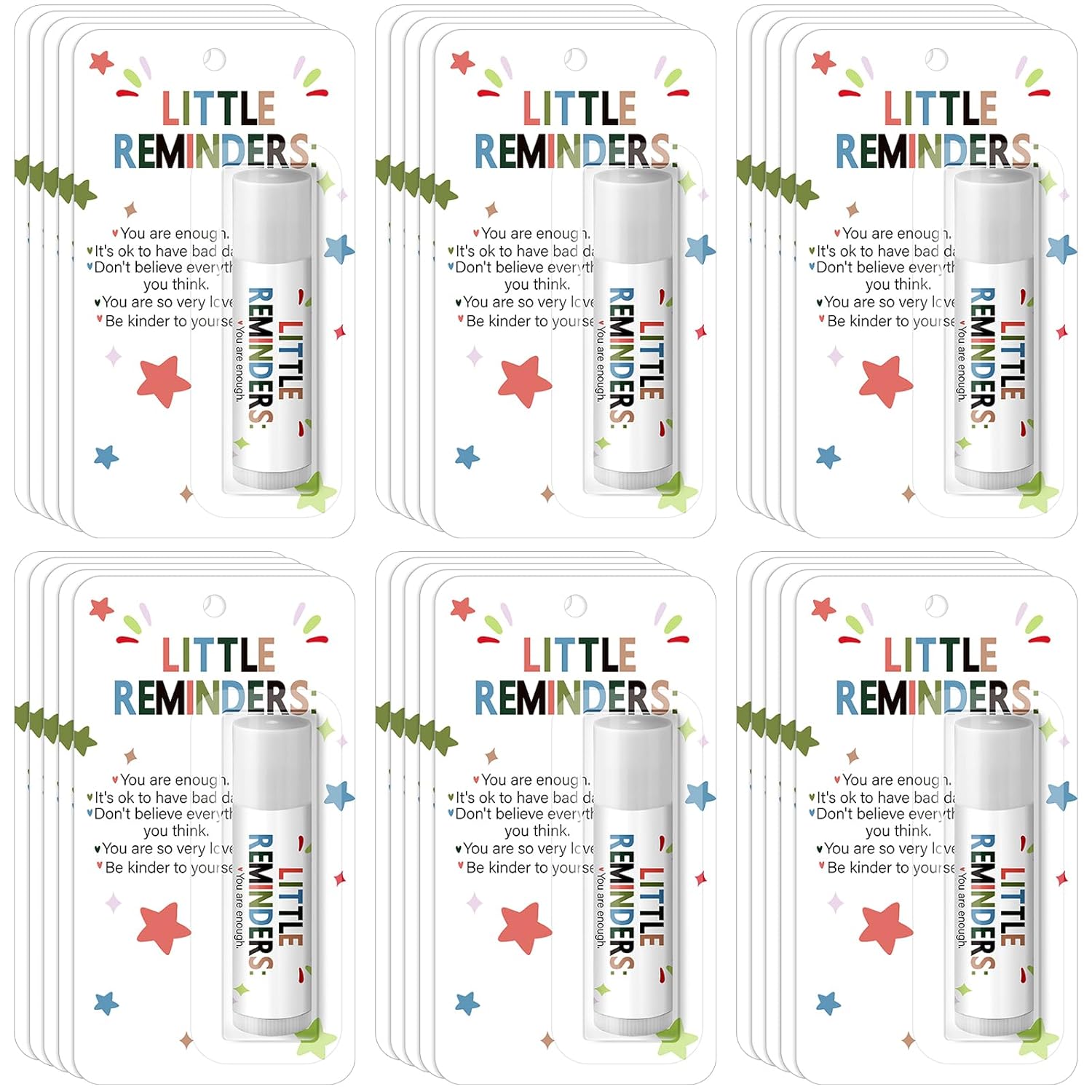 30 Pack Christmas Employee Appreciation Gift Lip Balms Bulk Staff Teacher Team Volunteer Thank You Gift Thanksgiving Christmas Appreciation Party Favor for Women Men(Little Reminders,Colorful)