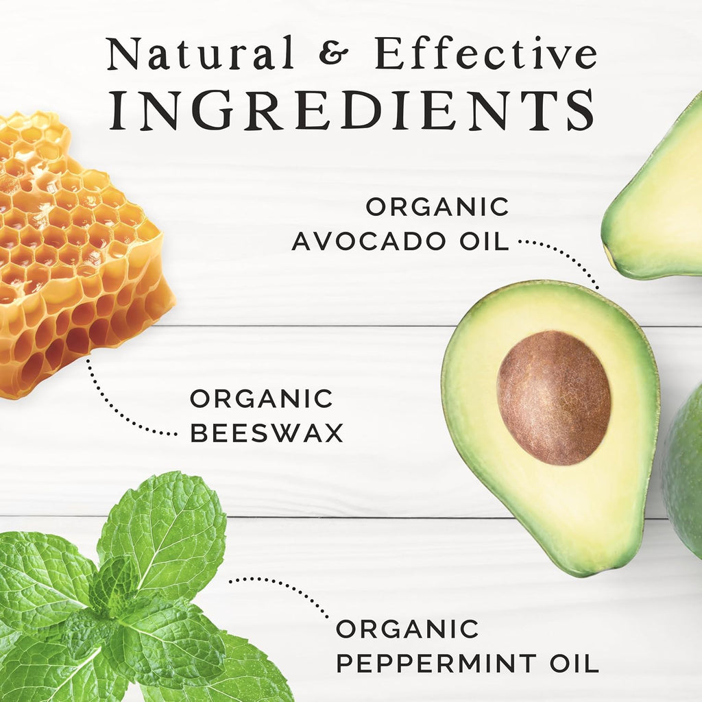 Natural Lip Balm - Organic & Natural Ingredients - Beeswax Based Moisturizing Lip Care Chapstick for Chapped Lips - Great Gift Idea - Farm & Bee - 0.15oz (Pack of 4 - Peppermint)