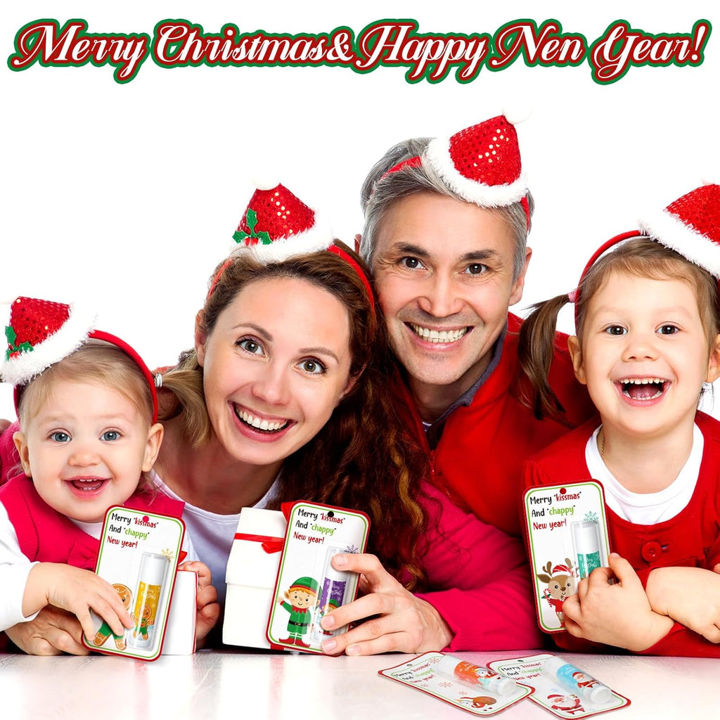 120 Pack Christmas Lip Balms Bulk Christmas Party Gifts Favors Stocking Stuffers Holiday Lip Balms Employee Staff Team Appreciation Gifts Thank You for Teacher Coworkers (Cute)