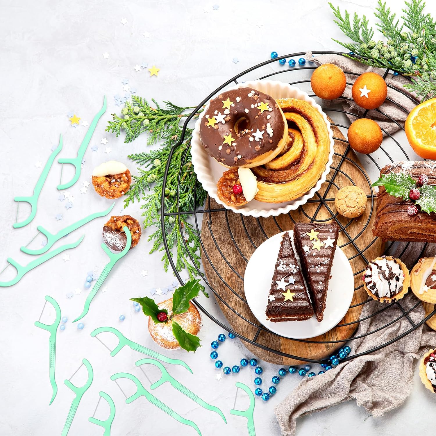 Maxdot 1000 Count Fresh Mint Flavor Dental Flosses Picks Bulk High Toughness Dental Floss Tooth Picks Flossing System for Adults Family Travel Tight Spaces Teeth Cleaning